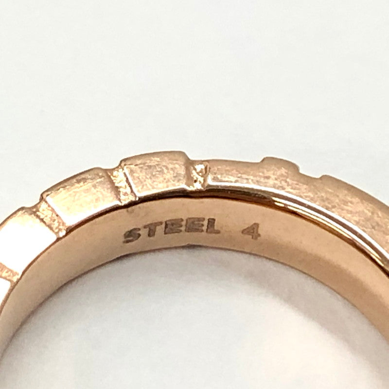 【中古品】【レディース】 DIESEL ディーゼル STEEL CUBED RING WITH LOGO ロゴ入り リング 指輪 スチール アクセサリー 193-240611-rs-01-fur カラー：ピンクゴールド 万代Net店