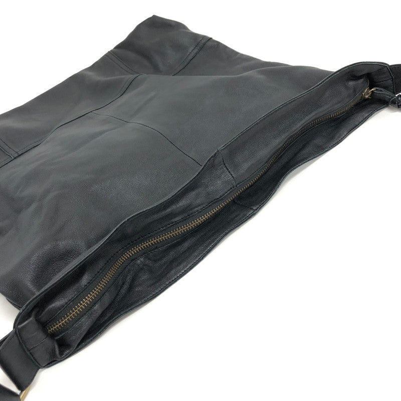 【現状渡し品】【メンズ】 SEASIDE FREERIDE シーサイド・フリーライド SHEEP LEATHER SHOULDER BAG レザー ショルダーバッグ 鞄 188-260522-rs-08-fur カラー：ブラック 万代Net店