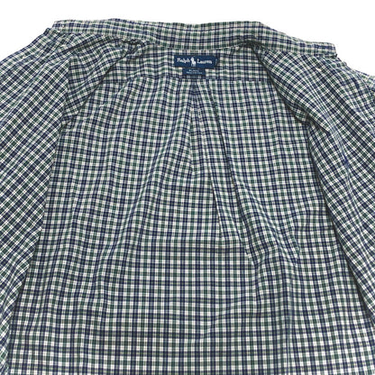 【中古品】【メンズ】 RALPH LAUREN ラルフローレン 90S BLAKE SS CHECK SHIRT チェックシャツ 半袖 トップス 古着 ヴィンテージ 146-260522-rs-10-fur サイズ：L カラー：ネイビー/グリーン 万代Net店
