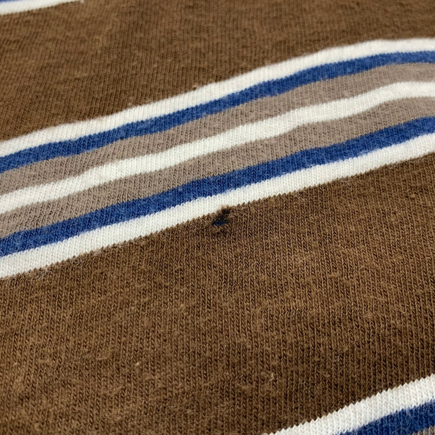 【現状渡し品】【メンズ】 WAREHOUSE ウエアハウス S/S ポロシャツ ボーダー 半袖 トップス 145-260323-ea-01-fur サイズ：L カラー：ブラウン/ブルー/オフホワイト 万代Net店