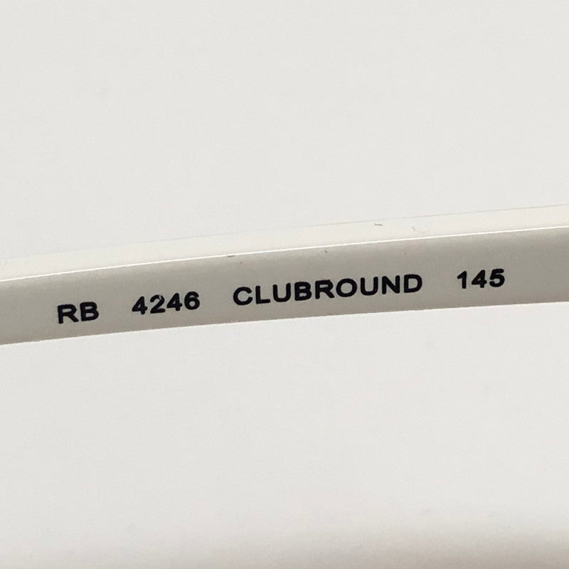 【中古品】【メンズ/レディース】 Ray-Ban レイバン CLUBROUND RB4246 サングラス 偏光 メガネ 眼鏡 アイウェア アクセサリー 203-240613-rs-02-fur サイズ：51ロ19-145 カラー：ホワイト/ピンク系 万代Net店