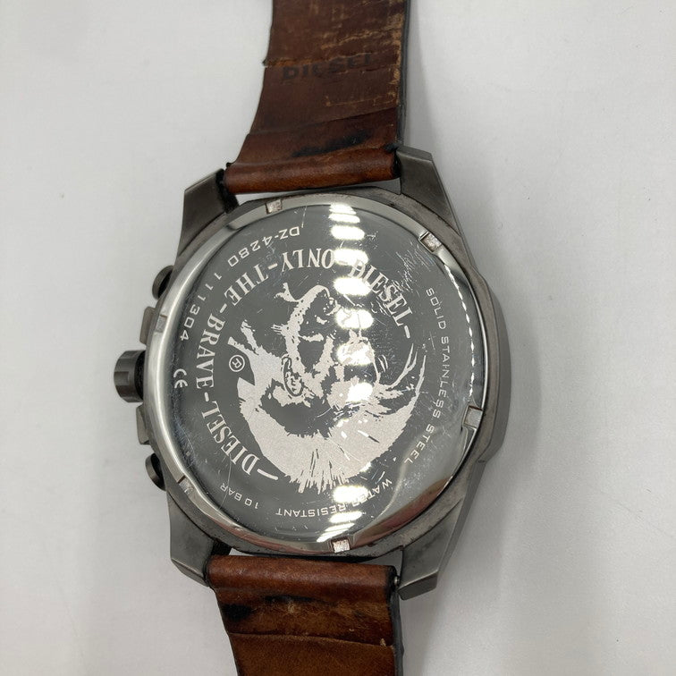 【現状渡し品】DIESEL ディーゼル DIESEL DZ-4280 腕時計 197-251219-SY-05-iwa カラー：シルバー/ホワイト/ブラウン系 万代Net店