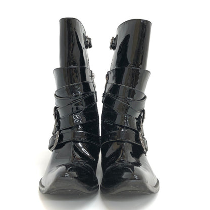 【中古品】【レディース】 Luv maison ラブメゾン × SGZ ENAMEL LEATHER 3BELTBOOTS エナメルブーツ シューズ 靴 167-250204-rs-03-fur サイズ：40(23.5～24.0cm相当) カラー：ブラック 万代Net店