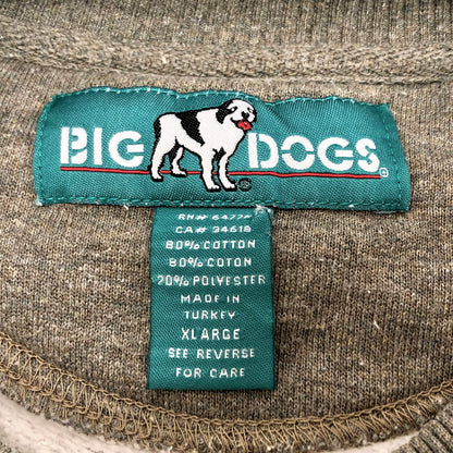 【現状渡し品】【メンズ】 BIG DOGS ビッグドッグス CREWNECK SWEATSHIRT スウェット トレーナー トップス 古着 ヴィンテージ 146-260810-rs-04-fur サイズ：XL カラー：グレージュ系 万代Net店
