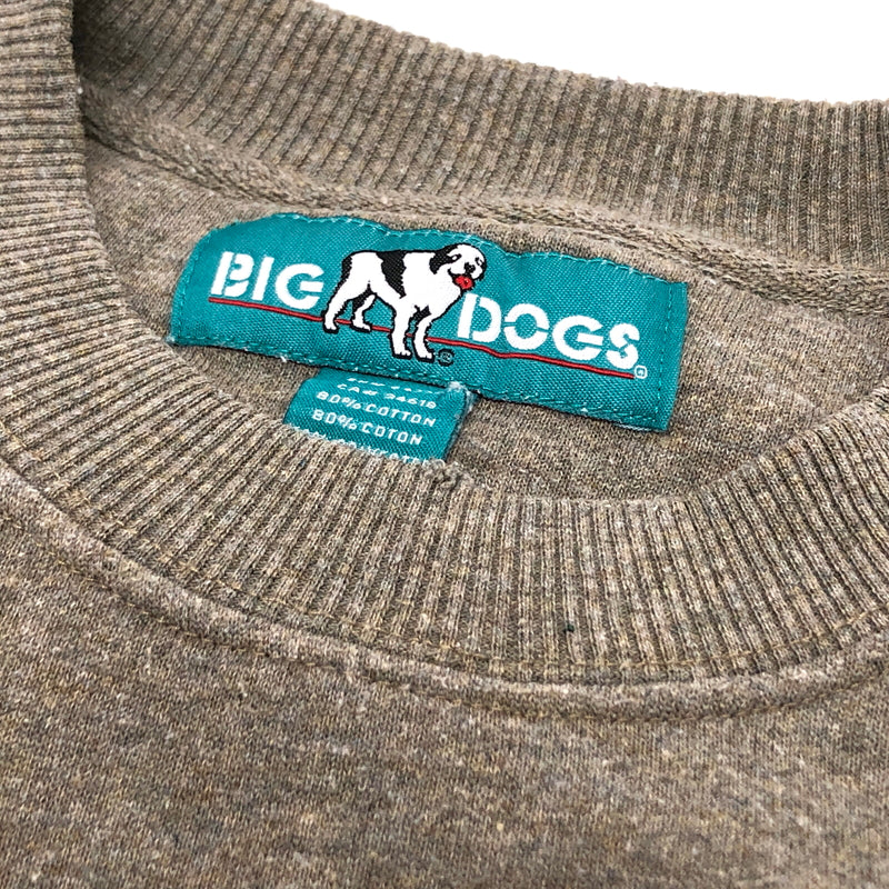 【現状渡し品】【メンズ】 BIG DOGS ビッグドッグス CREWNECK SWEATSHIRT スウェット トレーナー トップス 古着 ヴィンテージ 146-260810-rs-04-fur サイズ：XL カラー：グレージュ系 万代Net店