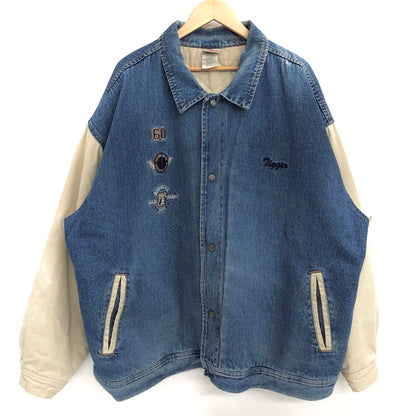 【現状渡し品】【メンズ】 Tigger デニム バーシティジャケット アウター 古着 ヴィンテージ系 146-260227-rs-01-fur サイズ：XXL カラー：インディゴ/ベージュ系 万代Net店