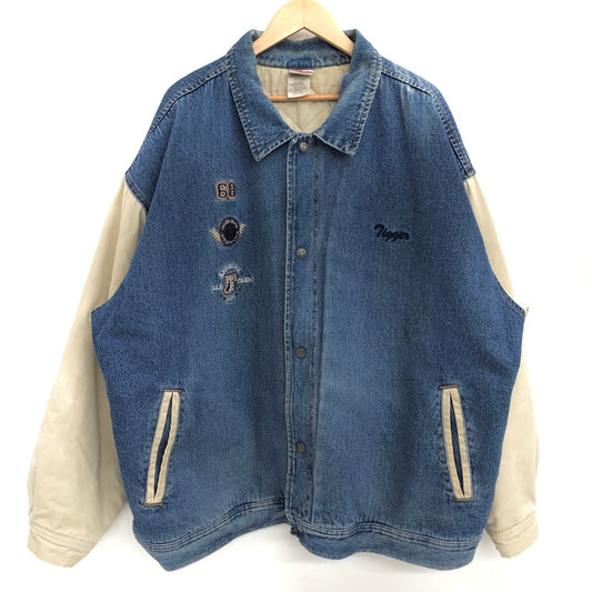 【現状渡し品】【メンズ】 Tigger デニム バーシティジャケット アウター 古着 ヴィンテージ系 146-260227-rs-01-fur サイズ：XXL カラー：インディゴ/ベージュ系 万代Net店