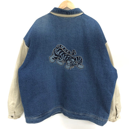【現状渡し品】【メンズ】 Tigger デニム バーシティジャケット アウター 古着 ヴィンテージ系 146-260227-rs-01-fur サイズ：XXL カラー：インディゴ/ベージュ系 万代Net店