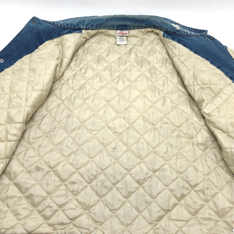 【現状渡し品】【メンズ】 Tigger デニム バーシティジャケット アウター 古着 ヴィンテージ系 146-260227-rs-01-fur サイズ：XXL カラー：インディゴ/ベージュ系 万代Net店