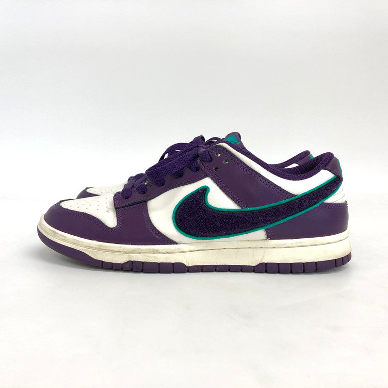 【現状渡し品】【メンズ】 NIKE ナイキ DUNK LOW RETRO CHENILLE SWOOSH "GRAND PURPLE" DQ7683-100 ダンク ロー レトロ シェニール スウッシュ グランド パープル スニーカー シューズ 靴 160-250204-rs-04-fur サイズ：26.5cm US 8.5 カラー：パープル/ホワイト 万代Net店