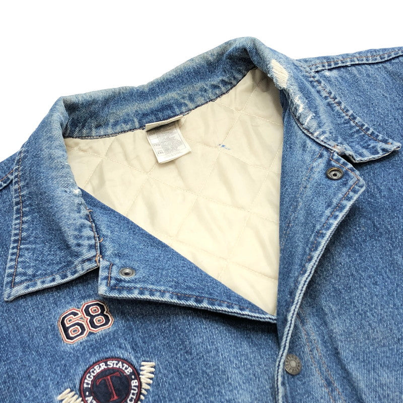 【現状渡し品】【メンズ】 Tigger デニム バーシティジャケット アウター 古着 ヴィンテージ系 146-260227-rs-01-fur サイズ：XXL カラー：インディゴ/ベージュ系 万代Net店