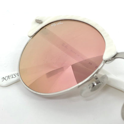 【中古品】【メンズ/レディース】 Ray-Ban レイバン CLUBROUND RB4246 サングラス 偏光 メガネ 眼鏡 アイウェア アクセサリー 203-240613-rs-02-fur サイズ：51ロ19-145 カラー：ホワイト/ピンク系 万代Net店