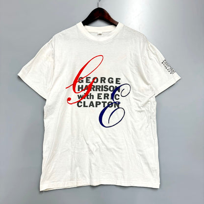 【中古品】【メンズ】  GEORGE HARRISON  & ERIC CLAPTON ROCK LEGENDS JAPAN TOUR 1991 TOUR TEE プリントTシャツ 半袖Tシャツ 146-240626-hi-07-izu サイズ：L カラー：ホワイト 万代Net店