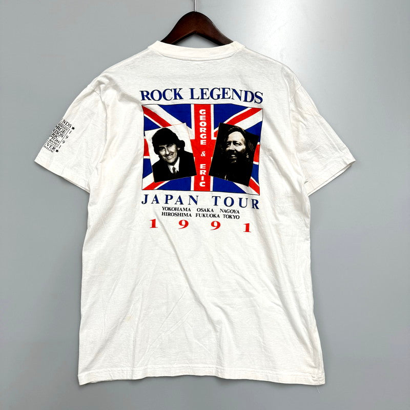 【中古品】【メンズ】  GEORGE HARRISON  & ERIC CLAPTON ROCK LEGENDS JAPAN TOUR 1991 TOUR TEE プリントTシャツ 半袖Tシャツ 146-240626-hi-07-izu サイズ：L カラー：ホワイト 万代Net店