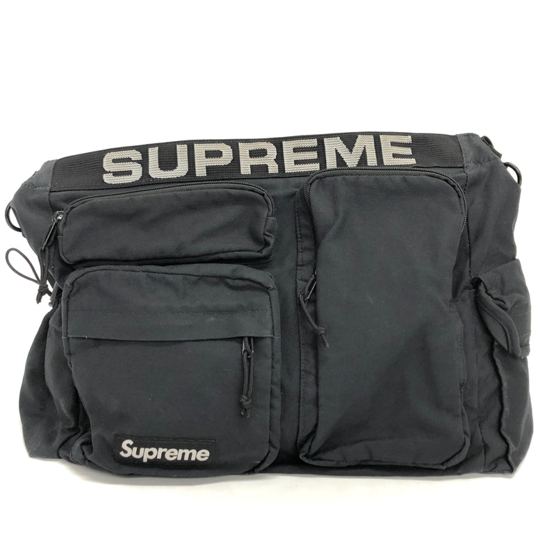 【現状渡し品】【メンズ/レディース】 SUPREME シュプリーム 23SS FIELD MESSENGER BAG ロゴ メッセンジャーバッグ ショルダーバッグ 鞄 149-260810-rs-06-fur カラー：ブラック 万代Net店
