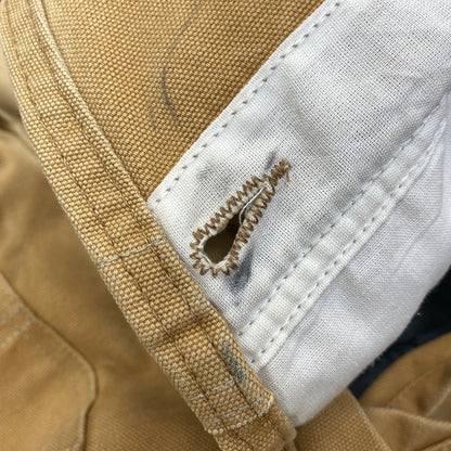 【現状渡し品】【メンズ】 CARHARTT カーハート USA製 星タグ DUCK DOUBLEKNEE QUILTING OVER ALL ダック ダブルニー キルティング オーバーオール 157-260729-kh-05-izu カラー：ベージュ 万代Net店