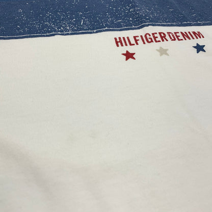 【中古品】【メンズ】 TOMMY HILFIGER トミーヒルフィガー S/S Tee 半袖 プリント Tシャツ 147-260326-ea-03-fur サイズ：S カラー：ホワイト 万代Net店