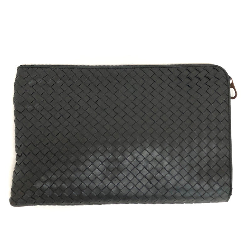 【現状渡し品】【メンズ/レディース】 BOTTEGAVENETA ボッテガヴェネタ CLUTCH BAG イントレチャート クラッチバッグ セカンドバッグ マルチケース レザー 鞄 180-241010-rs-03-fur カラー：ブラック/ブルー 万代Net店