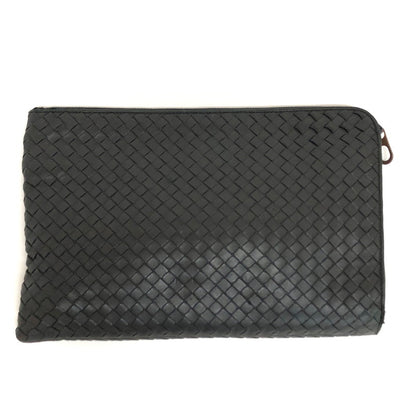 【現状渡し品】【メンズ/レディース】 BOTTEGAVENETA ボッテガヴェネタ CLUTCH BAG イントレチャート クラッチバッグ セカンドバッグ マルチケース レザー 鞄 180-241010-rs-03-fur カラー：ブラック/ブルー 万代Net店