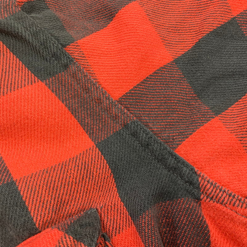 【中古品】【メンズ】 OSHKOSH B'GOSH オシュコシュ ビゴッシュ USA製 BUFFALO CHECK HEAVY FLANNEL SHIRT バッファロー チェック ヘビー フランネル シャツ トップス 146-260831-kh-08-izu カラー：レッド×ブラック 万代Net店