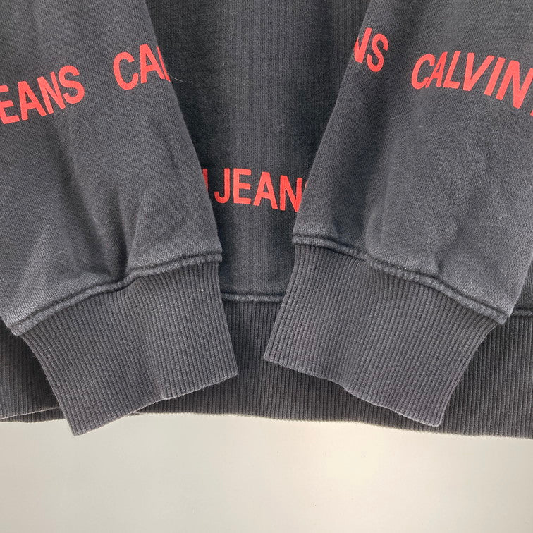 【中古品】【メンズ】 Calvin klein Jeans カルバンクラインジーンズ スウェット 147-260221-WA-01-iwa サイズ：S カラー：ブラック 万代Net店