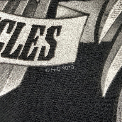 【中古品】【メンズ】 HARLEY DAVIDSON ハーレーダビッドソン c2018 SKULL WING HALF ZIP SWEAT スカル ウイング ハーフジップ スウェット トップス 145-261030-kh-08-izu サイズ：XL カラー：ブラック 万代Net店