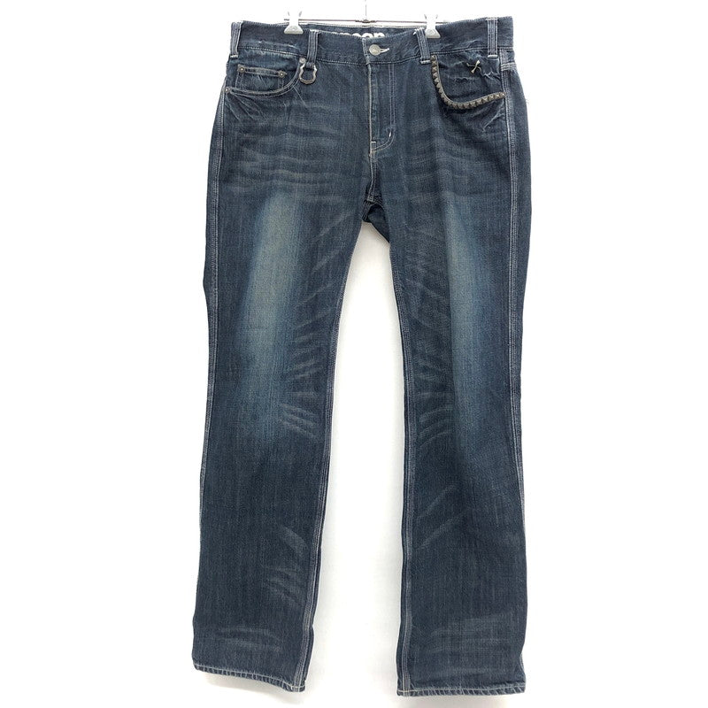 【現状渡し品】【メンズ】 VANSON バンソン DENIM PANTS sp-b-8A デニムパンツ スタッズ ウイング スカル Gパン ジーンズ ボトムス アメカジ系 156-250207-rs-03-fur サイズ：36 カラー：インディゴ 万代Net店