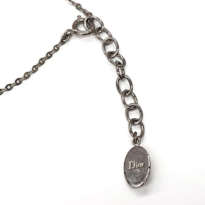 【現状渡し品】【レディース】 Christian Dior クリスチャンディオール LOGO NECKLACE CDモチーフ ネックレス ロゴ シルバー アクセサリー 182-241011-rs-01-fur カラー：シルバー/ピンク 万代Net店