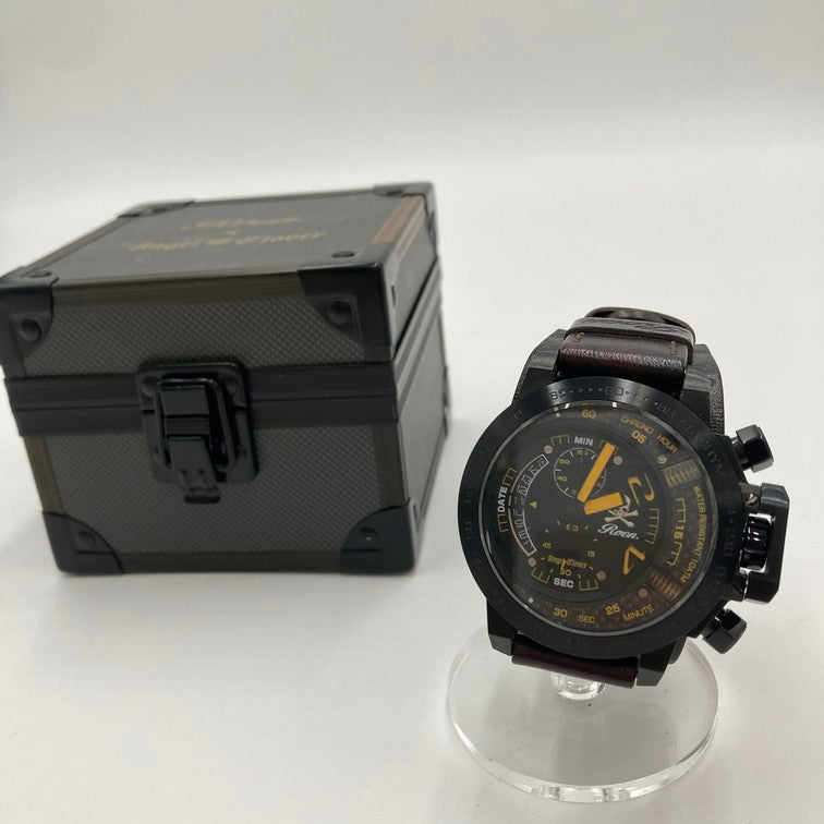【中古品】【メンズ】 Angel Clover エンジェルクローバー Roen コラボモデル TC48ROYZ 革ベルト 腕時計 アナログ時計 197-251219-SY-03-iwa カラー：ブラック/レッド系 万代Net店