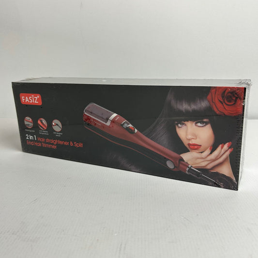 【中古美品】 FASIZ ヘアアイロン ストレート・枝毛切り両用 枝毛除去 切れ毛 枝毛カッター 枝毛カット ストレートヘアアイロン 150~230℃温度調整 レッド 101-240413-st-5-fuz 万代Net店