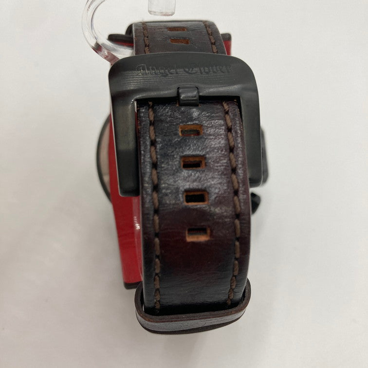 【中古品】【メンズ】 Angel Clover エンジェルクローバー Roen コラボモデル TC48ROYZ 革ベルト 腕時計 アナログ時計 197-251219-SY-03-iwa カラー：ブラック/レッド系 万代Net店