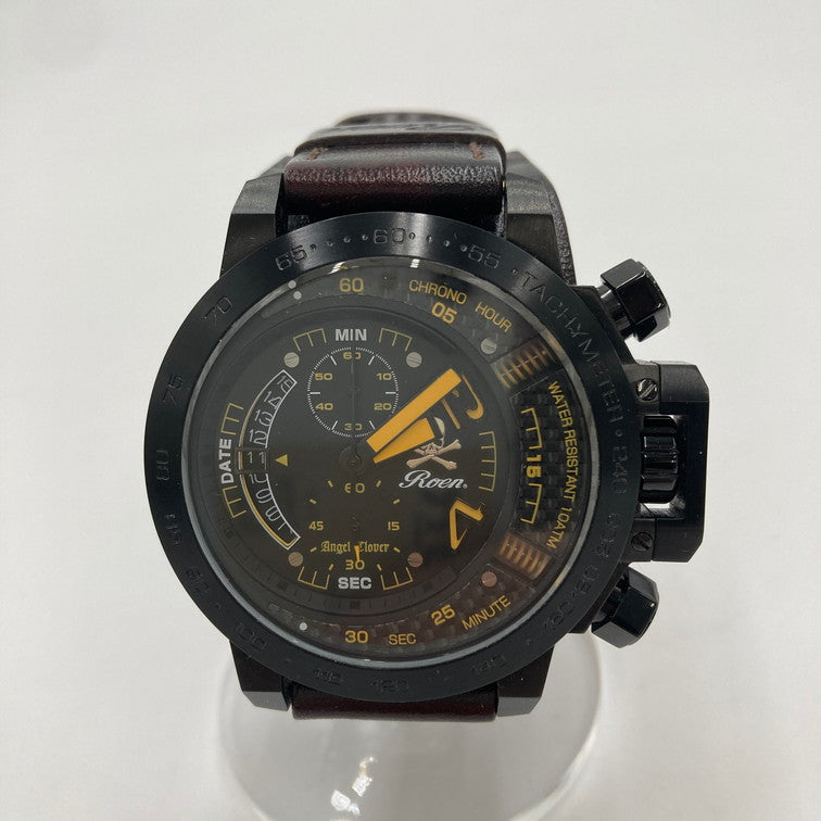 【中古品】【メンズ】 Angel Clover エンジェルクローバー Roen コラボモデル TC48ROYZ 革ベルト 腕時計 アナログ時計 197-251219-SY-03-iwa カラー：ブラック/レッド系 万代Net店