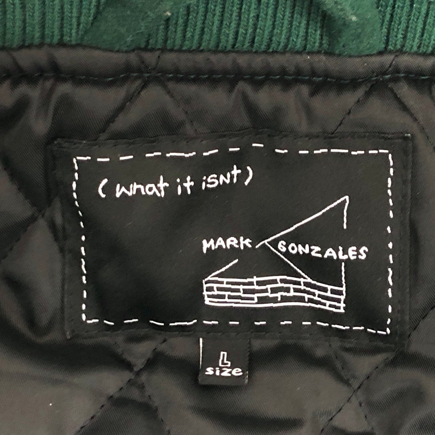 【中古品】【メンズ】 MARK GONZALES マークゴンザレス STADIUM JACKET 2H5-62926 スタジアムジャケット アウター 142-260526-rs-03-fur サイズ：L カラー：グリーン/ブラック 万代Net店