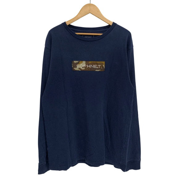 【現状渡し品】【メンズ】 SOPHNET. ソフネット L/S Tee ロンT 長袖 Tシャツ トップス 142-260331-ea-01-fur サイズ：XL カラー：ネイビー 万代Net店