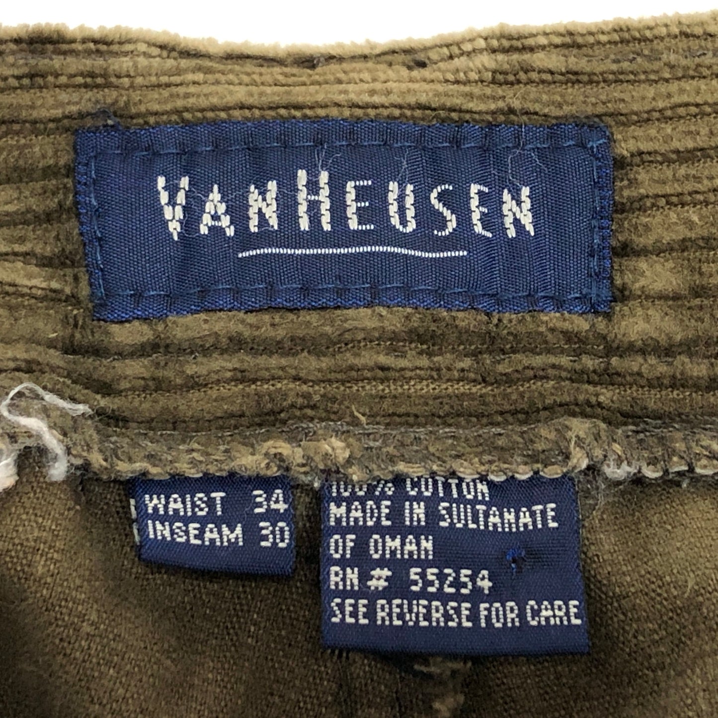 【現状渡し品】【メンズ】 VAN HEUSIN ヴァンヒューゼン CORDUROY PANTS コーデュロイパンツ ボトムス 古着 ヴィンテージ 157-260526-rs-06-fur サイズ：34×30 カラー：カーキ 万代Net店