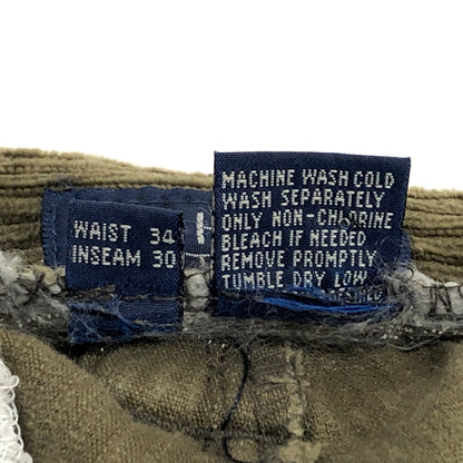 【現状渡し品】【メンズ】 VAN HEUSIN ヴァンヒューゼン CORDUROY PANTS コーデュロイパンツ ボトムス 古着 ヴィンテージ 157-260526-rs-06-fur サイズ：34×30 カラー：カーキ 万代Net店