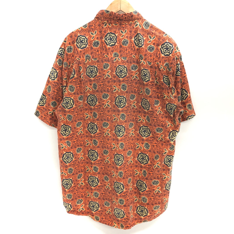 【中古品】【メンズ】 NEW ROADS S/S SHIRT 半袖 シャツ 総柄 トップス 古着 ヴィンテージ 146-260527-rs-02-fur サイズ：L カラー：オレンジ系 万代Net店
