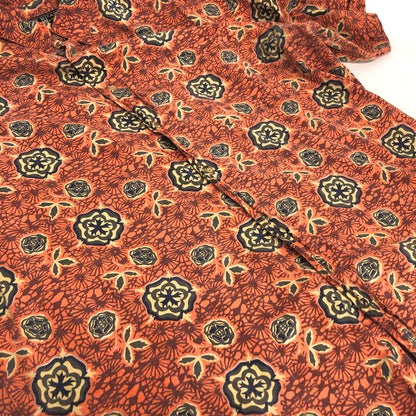 【中古品】【メンズ】 NEW ROADS S/S SHIRT 半袖 シャツ 総柄 トップス 古着 ヴィンテージ 146-260527-rs-02-fur サイズ：L カラー：オレンジ系 万代Net店