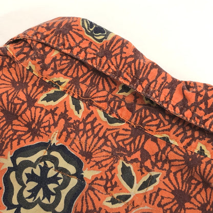 【中古品】【メンズ】 NEW ROADS S/S SHIRT 半袖 シャツ 総柄 トップス 古着 ヴィンテージ 146-260527-rs-02-fur サイズ：L カラー：オレンジ系 万代Net店