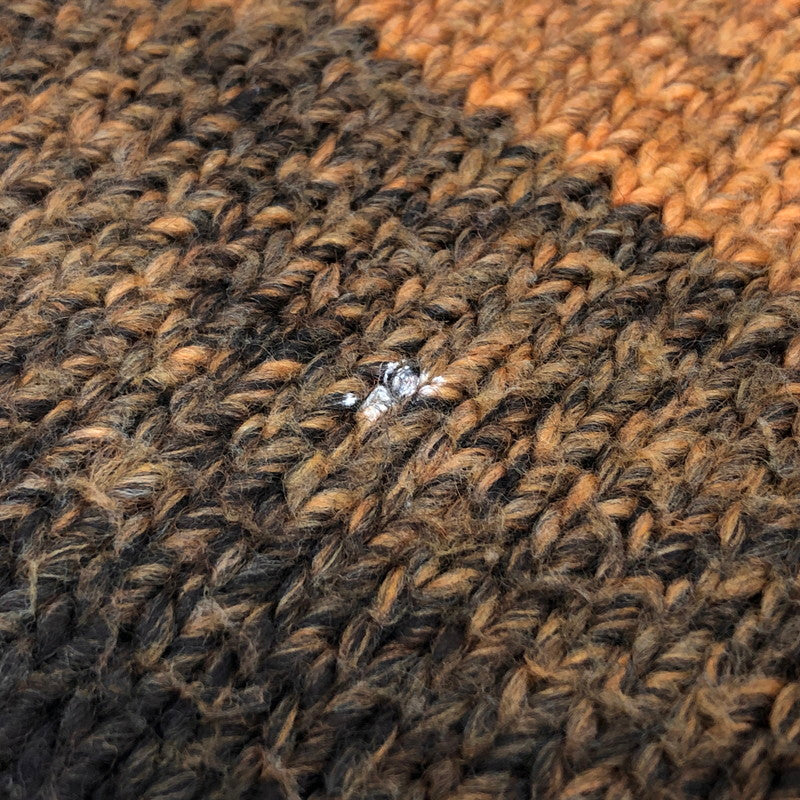 【現状渡し品】【メンズ/レディース】 RAF SIMONS ラフシモンズ Striped Roundneck Sweater With Polaroids ストライプ ニット セーター トップス 古着 141-251216-rs-04-fur サイズ：M カラー：オレンジ/ブラウン系 万代Net店