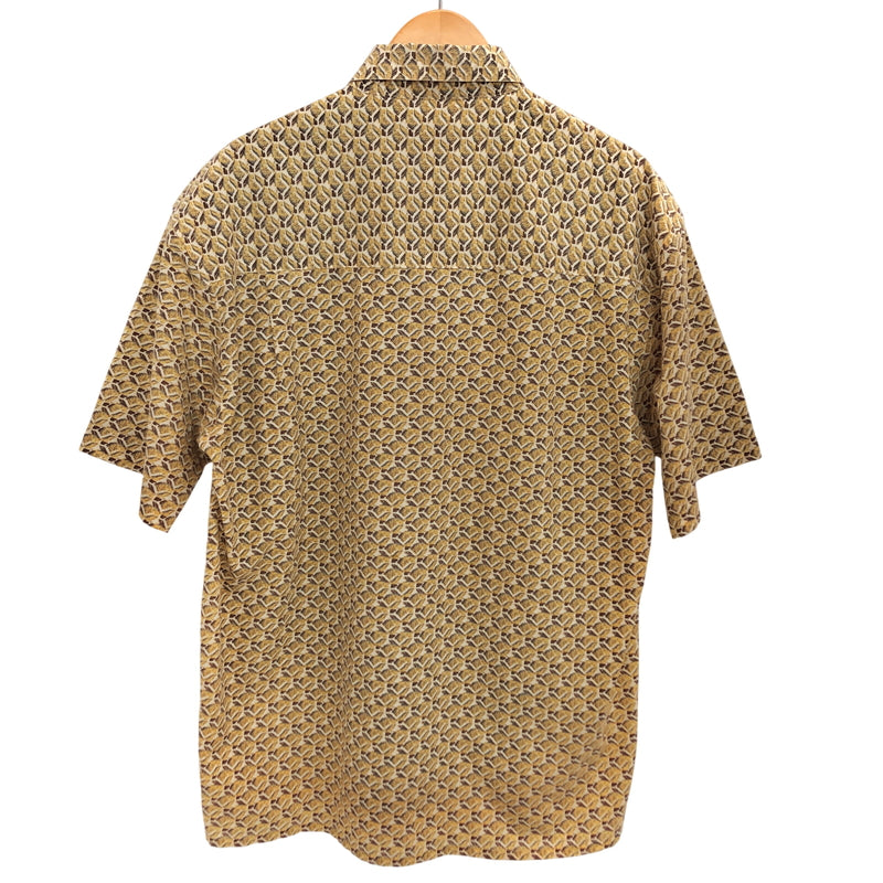 【中古品】【メンズ】 THE QUALITY CLUB S/S SHIRT 半袖 シャツ 総柄 トップス 古着 ヴィンテージ 146-260527-rs-03-fur サイズ：M カラー：イエロー/ブラウン 万代Net店