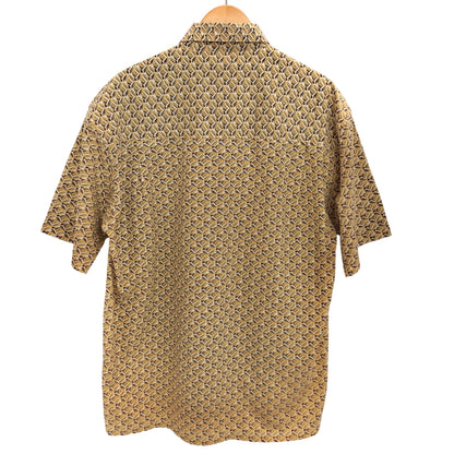 【中古品】【メンズ】 THE QUALITY CLUB S/S SHIRT 半袖 シャツ 総柄 トップス 古着 ヴィンテージ 146-260527-rs-03-fur サイズ：M カラー：イエロー/ブラウン 万代Net店