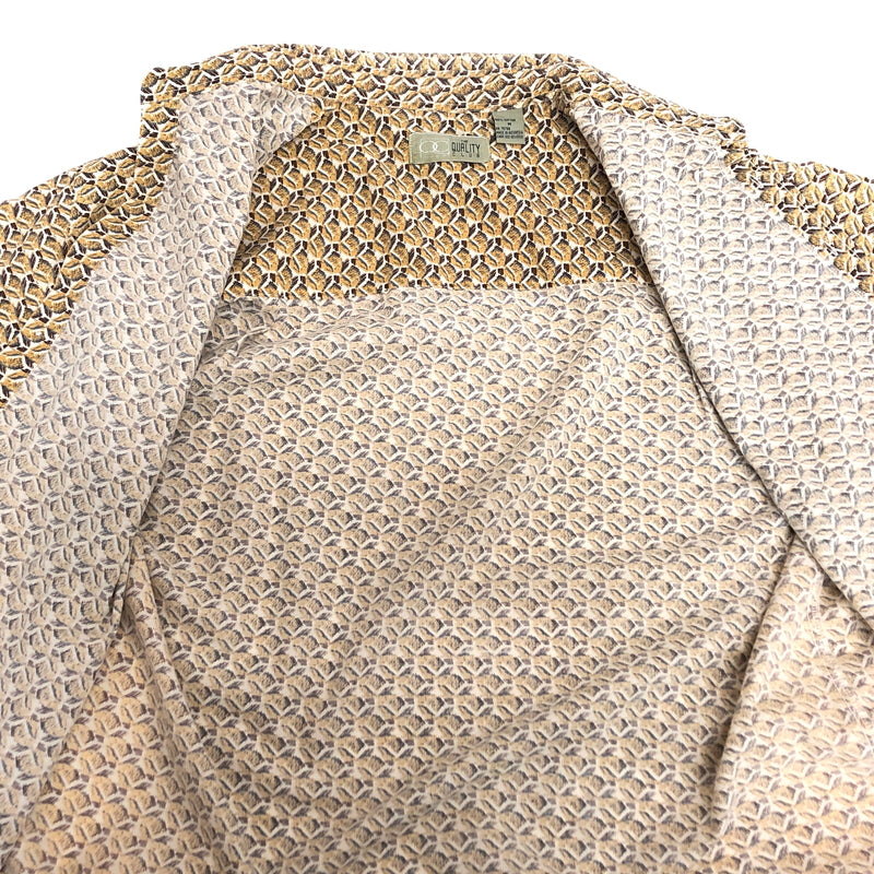 【中古品】【メンズ】 THE QUALITY CLUB S/S SHIRT 半袖 シャツ 総柄 トップス 古着 ヴィンテージ 146-260527-rs-03-fur サイズ：M カラー：イエロー/ブラウン 万代Net店