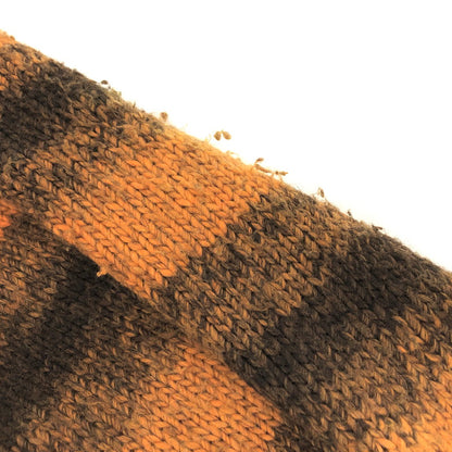 【現状渡し品】【メンズ/レディース】 RAF SIMONS ラフシモンズ Striped Roundneck Sweater With Polaroids ストライプ ニット セーター トップス 古着 141-251216-rs-04-fur サイズ：M カラー：オレンジ/ブラウン系 万代Net店