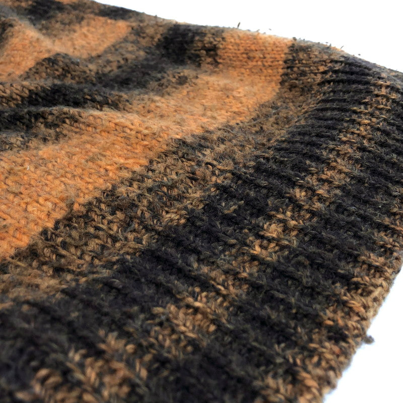 【現状渡し品】【メンズ/レディース】 RAF SIMONS ラフシモンズ Striped Roundneck Sweater With Polaroids ストライプ ニット セーター トップス 古着 141-251216-rs-04-fur サイズ：M カラー：オレンジ/ブラウン系 万代Net店