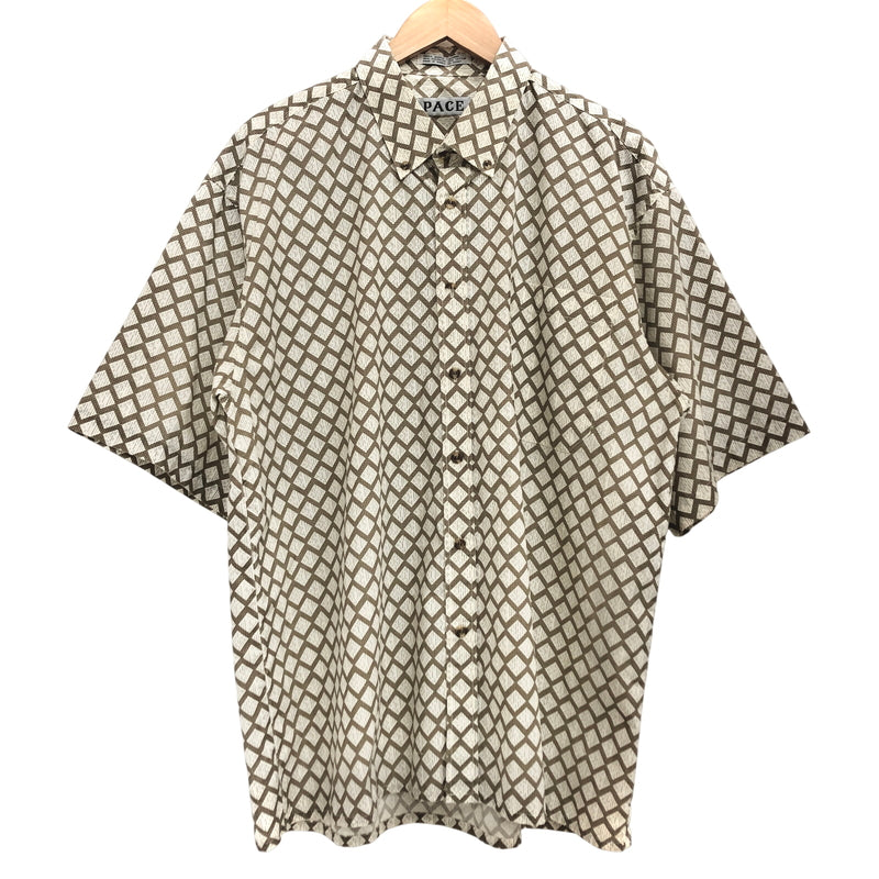 【現状渡し品】【メンズ】 PACE ペース S/S BD SHIRT 半袖 シャツ トップス 総柄 古着 ヴィンテージ 146-260527-rs-04-fur サイズ：L カラー：ブラウン 万代Net店