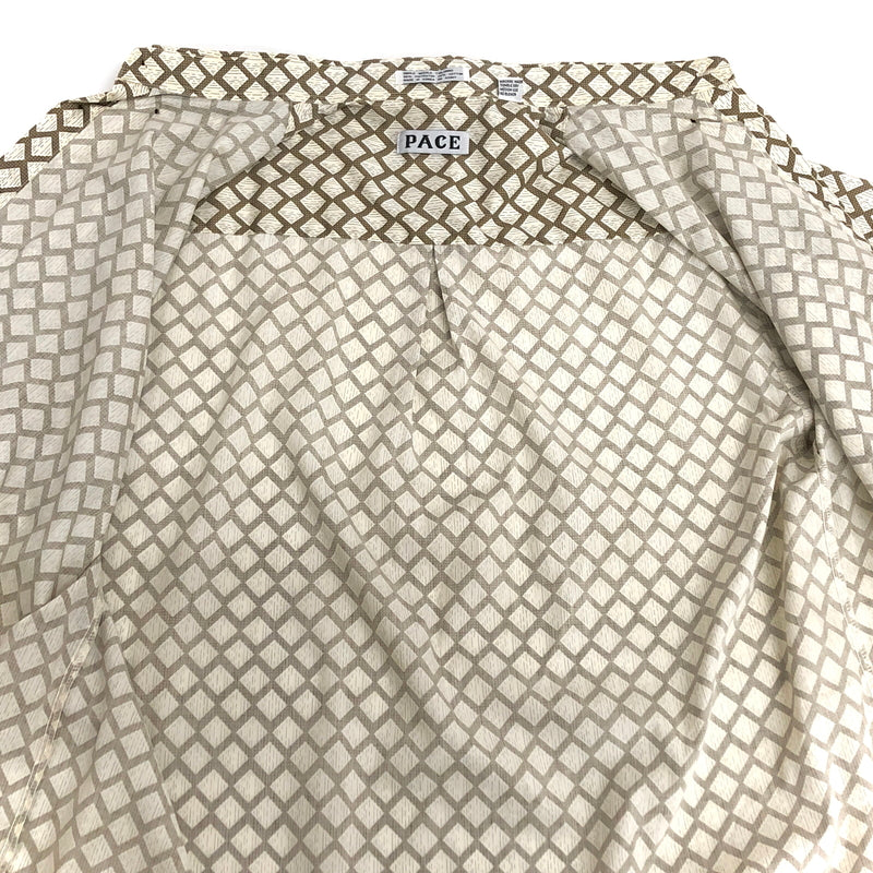 【現状渡し品】【メンズ】 PACE ペース S/S BD SHIRT 半袖 シャツ トップス 総柄 古着 ヴィンテージ 146-260527-rs-04-fur サイズ：L カラー：ブラウン 万代Net店