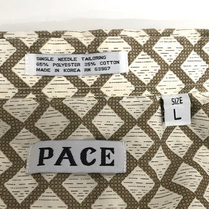 【現状渡し品】【メンズ】 PACE ペース S/S BD SHIRT 半袖 シャツ トップス 総柄 古着 ヴィンテージ 146-260527-rs-04-fur サイズ：L カラー：ブラウン 万代Net店