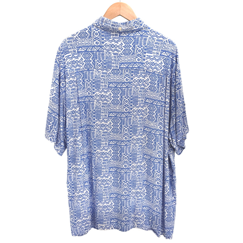 【中古品】【メンズ】 KENNY FLOWERS ケニーフラワーズ S/S SHIRT 半袖 シャツ 総柄 トップス 古着 ヴィンテージ 146-260527-rs-06-fur サイズ：XL カラー：ホワイト/ブルー 万代Net店