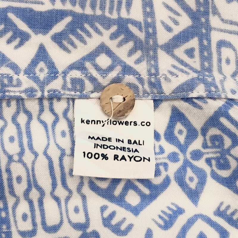 【中古品】【メンズ】 KENNY FLOWERS ケニーフラワーズ S/S SHIRT 半袖 シャツ 総柄 トップス 古着 ヴィンテージ 146-260527-rs-06-fur サイズ：XL カラー：ホワイト/ブルー 万代Net店